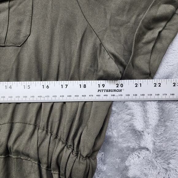 J for Justify Dress Womens XL Green Collared Short Sleeve Tie Waist Pockets - Picture 6 of 9